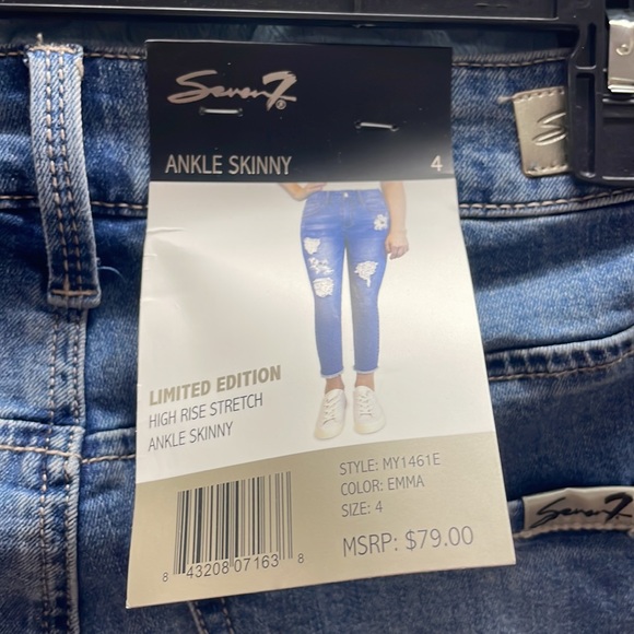 Seven7 limited edition high rise white & paint deco, lace tiny gems - Picture 5 of 11